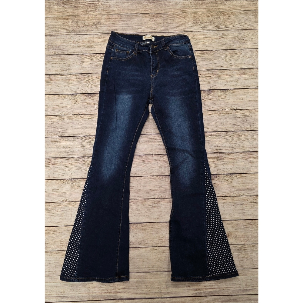 Bamboo Flare Rhinestone Jeans Size 9